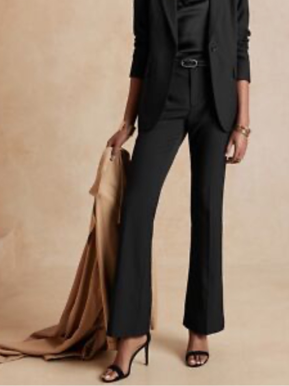 Banana Republic High Rise Sculpted Stretch Bootcut Black Pants